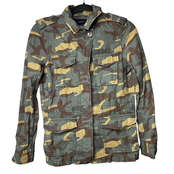 Madewell Outbound Camo Jacket Women's XS Green Brown Button Army Military A8307 - Picture 2 of 7